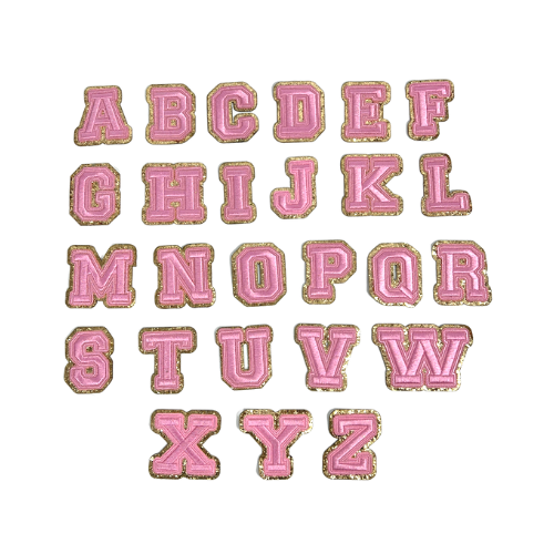 Embroidered Letters Pink/Pink